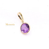 14k Yellow Gold Natural Amethyst Gemstone Pendant