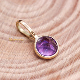 14k Yellow Gold Natural Amethyst Gemstone Pendant