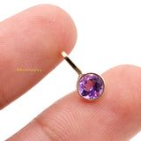 14k Yellow Gold Natural Amethyst Gemstone Pendant