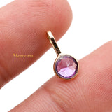 14k Yellow Gold Natural Amethyst Gemstone Pendant