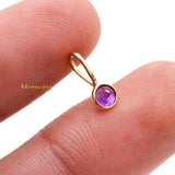 14k Yellow Gold Natural Amethyst Gemstone Pendant