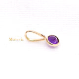 14k Yellow Gold Natural Amethyst Gemstone Pendant