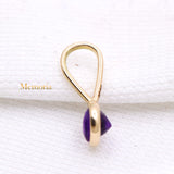 14k Yellow Gold Natural Amethyst Gemstone Pendant