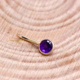 14k Yellow Gold Natural Amethyst Gemstone Pendant