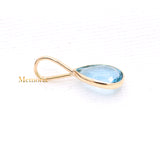 Natural Blue Topaz Gemstone 14k Yellow Gold Pendant