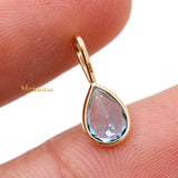 Natural Blue Topaz Gemstone 14k Yellow Gold Pendant