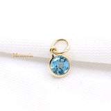 Natural Blue Topaz Gemstone 14k Yellow Gold Pendant