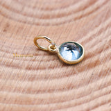 Natural Blue Topaz Gemstone 14k Yellow Gold Pendant