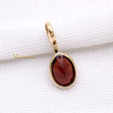 14k Yellow Gold Natural Garnet Gemstone Pendant