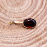 14k Yellow Gold Natural Garnet Gemstone Pendant