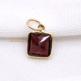 14k Yellow Gold Natural Garnet Gemstone Pendant