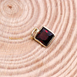 14k Yellow Gold Natural Garnet Gemstone Pendant