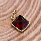 14k Yellow Gold Natural Garnet Gemstone Pendant