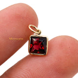 14k Yellow Gold Natural Garnet Gemstone Pendant