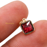 14k Yellow Gold Natural Garnet Gemstone Pendant