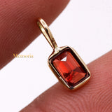 14k Yellow Gold Natural Garnet Gemstone Pendant