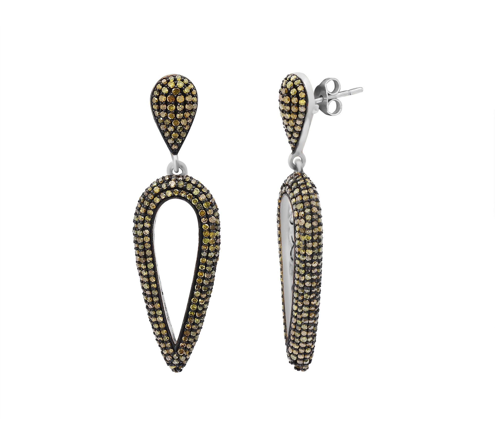 Elegant Yellow Diamond 925 Silver Gold Plated Earring