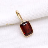 14k Yellow Gold Natural Garnet Gemstone Pendant