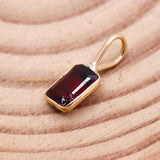 14k Yellow Gold Natural Garnet Gemstone Pendant