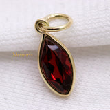 14k Yellow Gold Natural Garnet Gemstone Pendant