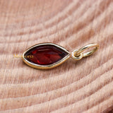 14k Yellow Gold Natural Garnet Gemstone Pendant