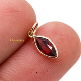 14k Yellow Gold Natural Garnet Gemstone Pendant