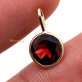 14k Yellow Gold Natural Garnet Gemstone Pendant