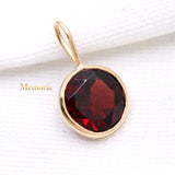 14k Yellow Gold Natural Garnet Gemstone Pendant