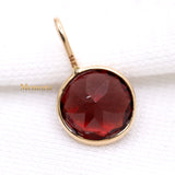 14k Yellow Gold Natural Garnet Gemstone Pendant