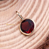 14k Yellow Gold Natural Garnet Gemstone Pendant