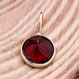 14k Yellow Gold Natural Garnet Gemstone Pendant