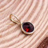 14k Yellow Gold Natural Garnet Gemstone Pendant