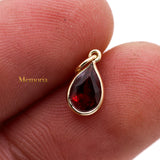 14k Yellow Gold Natural Garnet Gemstone Pendant