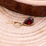 14k Yellow Gold Natural Garnet Gemstone Pendant