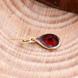 14k Yellow Gold Natural Garnet Gemstone Pendant