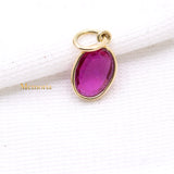 14k Yellow Gold Natural Ruby Gemstone Pendant