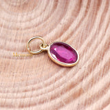 14k Yellow Gold Natural Ruby Gemstone Pendant