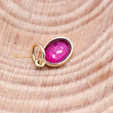 14k Yellow Gold Natural Ruby Gemstone Pendant