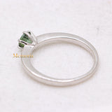 Natural Green Tourmaline 925 Sterling Silver Plain Ring