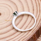 Natural Green Tourmaline 925 Sterling Silver Plain Ring