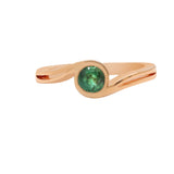 Emerald 925 Gold Plated Silver Ring