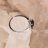 Natural Smoky Quartz & CZ Ring 925 Sterling Silver Gemstone Ring Handmade Jewelry