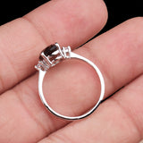 Natural Smoky Quartz & CZ Ring 925 Sterling Silver Gemstone Ring Handmade Jewelry
