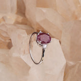 Natural Ruby & CZ Ring 925 Sterling Silver Gemstone Ring Handmade Jewelry