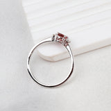 Natural Ruby & CZ Ring 925 Sterling Silver Gemstone Ring Handmade Jewelry