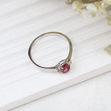Natural Ruby & CZ Ring 925 Sterling Silver Gemstone Ring Handmade Jewelry