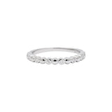 Beaded Cubic Zircon 925 Silver Gold Plated Plain Ring