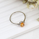 Natural Citrine & CZ Ring 925 Sterling Silver Gemstone Ring Handmade Jewelry