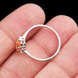 Natural Citrine & CZ Ring 925 Sterling Silver Gemstone Ring Handmade Jewelry