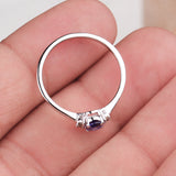 Natural Tanzanite & CZ Ring 925 Sterling Silver Gemstone Ring Handmade Jewelry